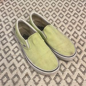 Green/Yellow Slip on Vans